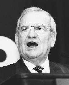 Lee Iacocca. Reproduced by permission of AP/Wide World Photos.