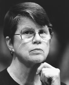 Janet Reno. Reproduced by permission of the Corbis Corporation.