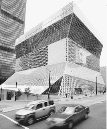 Opposite page Rem Koolhaass design of the Seattle Central Public Library, which opened in 2004, took six years and 165.5 million to complete.  Anthony Bolante/Reuters/Corbis.